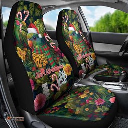 Meri Kirihimete Kakapo Santa Car Seat Cover Merry Christmas with Tropical Vibe