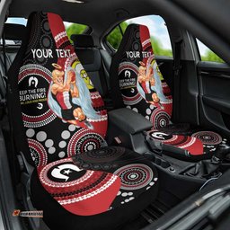 Custom AFL St Kilda NAIDOC Week Car Seat Cover Keep The Fire Burning Indigenous Art