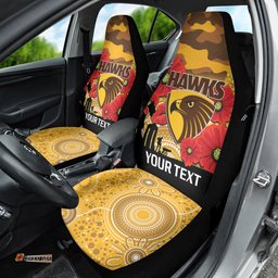 Custom Hawks Football ANZAC Car Seat Cover Gallipoli Camouflage With Poppies