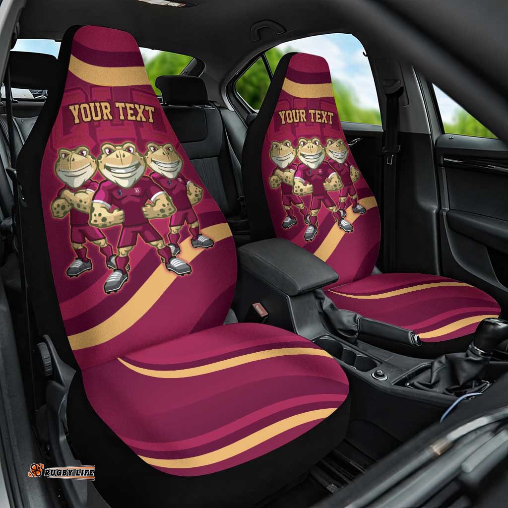 Custom QLD Maroons Cane Toad Car Seat Cover Queensland Origin No3