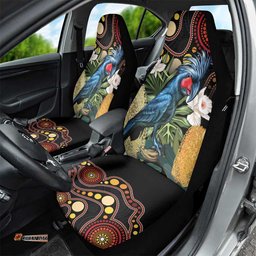 Australia Palm Cockatoo Car Seat Cover Aussie Banksia Aboriginal Pattern