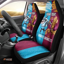 Custom Broncos and Sharks Car Seat Cover Sporty Style