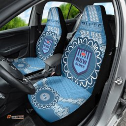 Custom NSW Blues Rugby Car Seat Cover Aussie Aboriginal Mix Polynesian Pattern