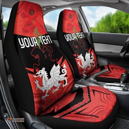 Custom Dragons Rugby ANZAC Car Seat Cover Gallipoli Soldier With Aboriginal Art