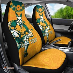 Custom Australia Rugby Car Seat Cover Wallabies Mascots Sporty Version