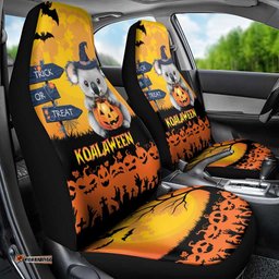 Happy Koalaween Car Seat Cover Koala Ghost Trick or Treat