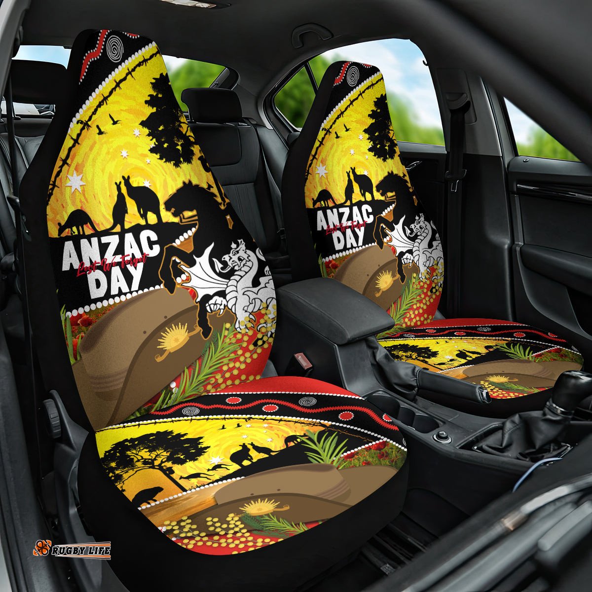 Dragons Rugby ANZAC Day Car Seat Cover Saints Rosemary Starry Night