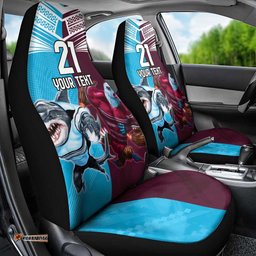 Custom Sea Eagles And Sharks Rugby Car Seat Cover Sporty Style