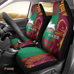 Custom NRL Rabbitohs and Broncos Car Seat Cover Sporty Style