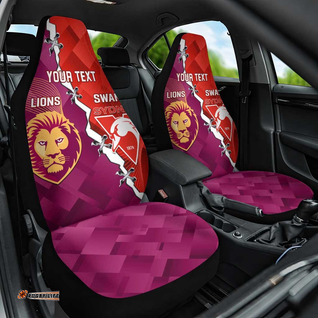 Custom Swans And Lions Football Car Seat Cover 2025 Go Champions Final Dynamic Version