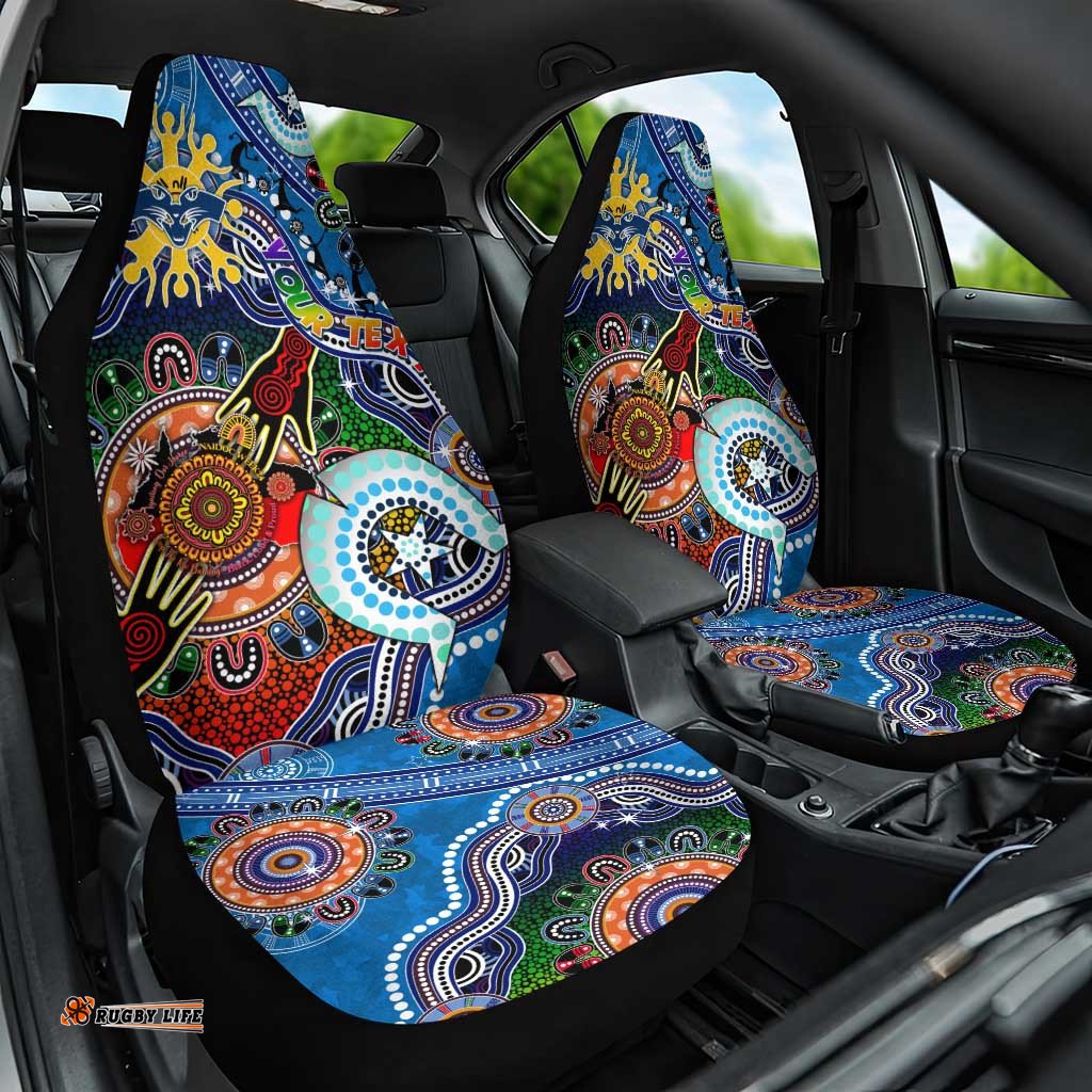 Custom NAIDOC Week 2024 Geelong Cats Car Seat Cover Australia Aboriginal Dot Painting