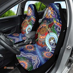 Custom NAIDOC Week 2024 Western Bulldogs Car Seat Cover Australia Aboriginal Dot Painting