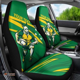 Personalized Australia Rugby Champion Car Seat Cover Wallabies Mascot with Sporty Style