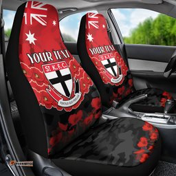 Custom St Kilda Saints Football Car Seat Cover ANZAC Lest We Forget