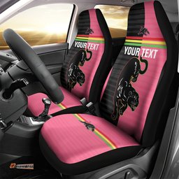 Custom Panthers Rugby Car Seat Cover Black Pink Color Sporty Style