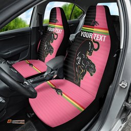 Custom Panthers Rugby Car Seat Cover Black Pink Color Sporty Style