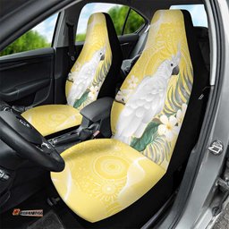 Australia Cacatua Galerita Car Seat Cover Sulphur Crested Cockatoo Aboriginal Art