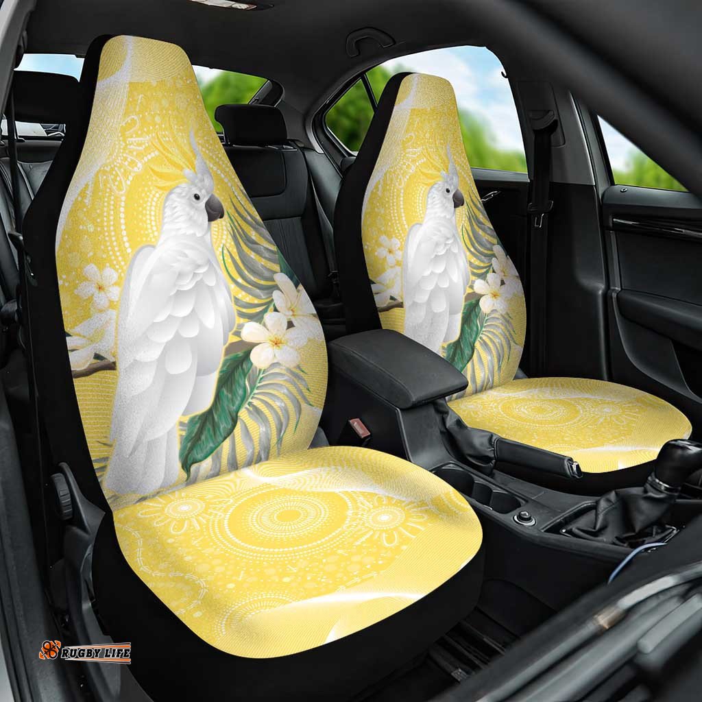 Australia Cacatua Galerita Car Seat Cover Sulphur Crested Cockatoo Aboriginal Art