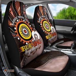 Fire Burning Together NAIDOC 2024 Car Seat Cover Indigenous Art