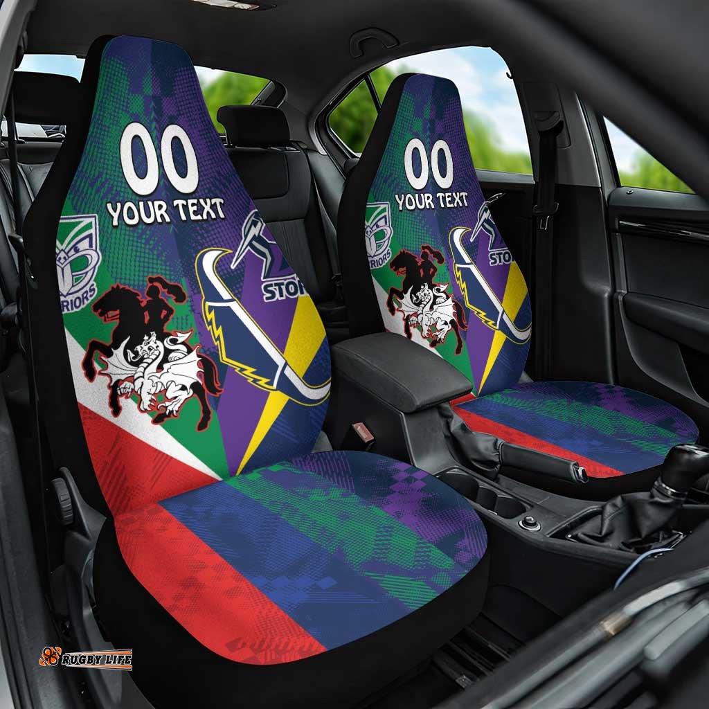 Custom Dragons Cowboys Combine Storm Warriors Car Seat Cover Sport Style Version 02