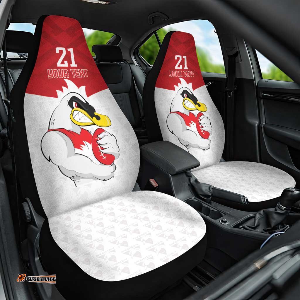 AFL Sydney Custom Car Seat Cover with Swans Mascot Simple Style
