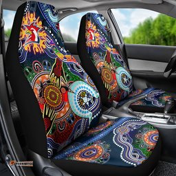 Personalised Roosters NAIDOC Week 2024 Car Seat Cover Australia Aboriginal Dot Painting