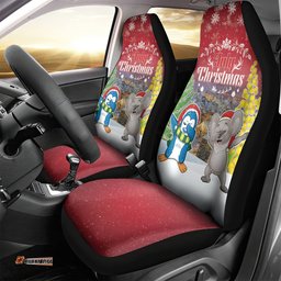 Christmas In July Car Seat Cover Funny Dabbing Dance Koala And Blue Penguins