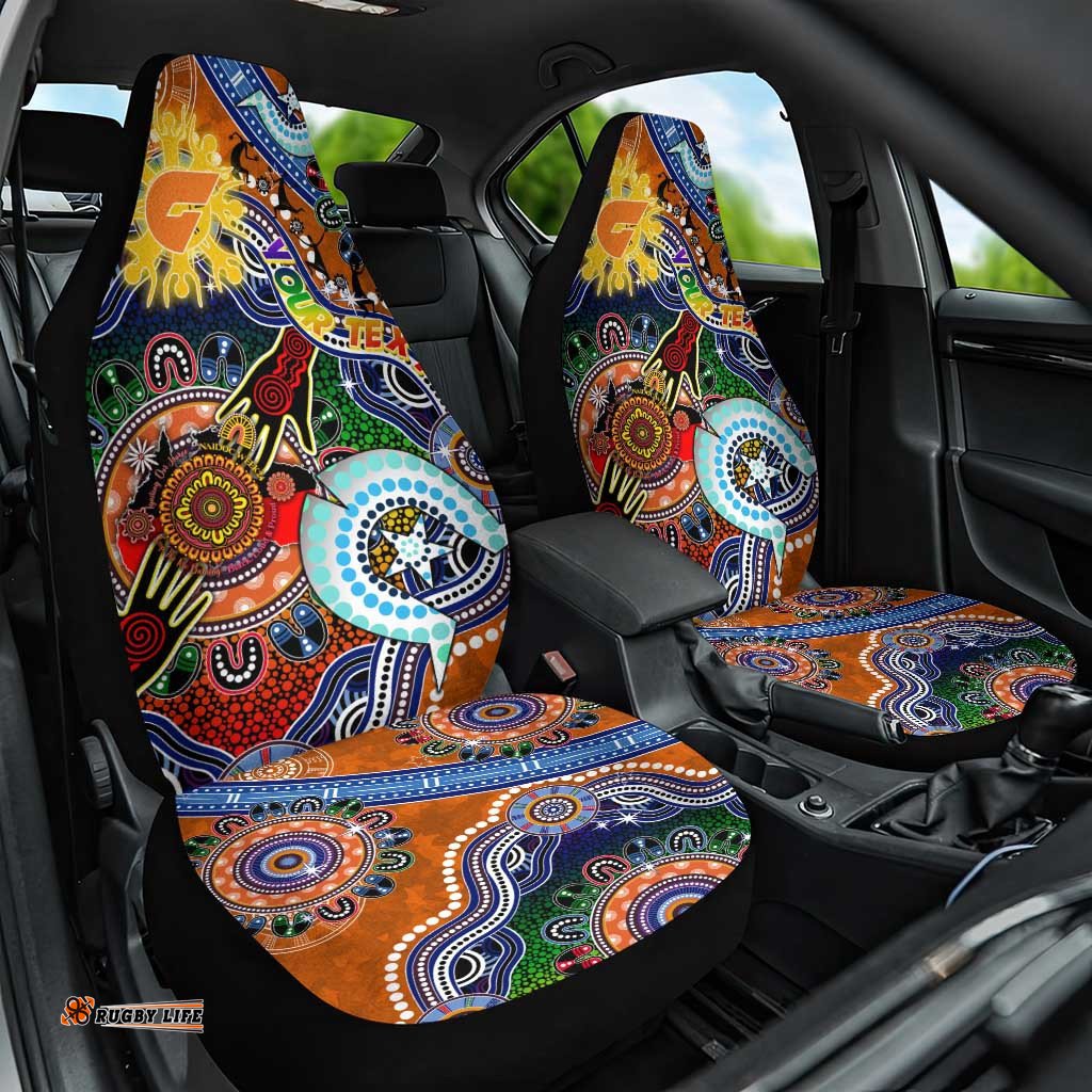 Custom NAIDOC Week 2024 GWS Giants Car Seat Cover Australia Aboriginal Dot Painting