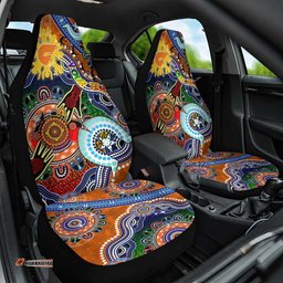 Custom NAIDOC Week 2024 GWS Giants Car Seat Cover Australia Aboriginal Dot Painting