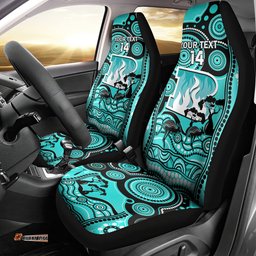 Custom Brisbane Heat Cricket Car Seat Cover Happy Australia Day Aboriginal Art