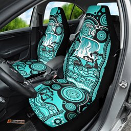 Custom Brisbane Heat Cricket Car Seat Cover Happy Australia Day Aboriginal Art