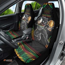 Custom Panthers Champion Grand Final 2025 Car Seat Cover With Polynesian Style