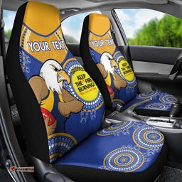 Custom AFL Eagles NAIDOC Week Car Seat Cover Keep The Fire Burning Indigenous Art