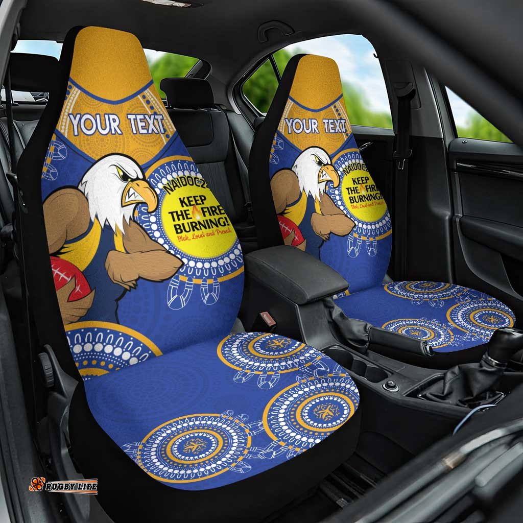 Custom AFL Eagles NAIDOC Week Car Seat Cover Keep The Fire Burning Indigenous Art