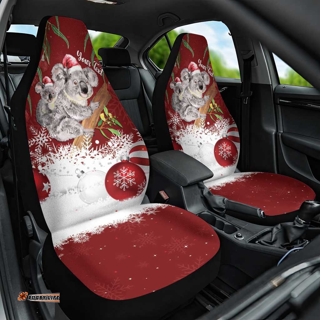 Personalised Aussie Christmas Car Seat Cover Mom & Baby Koala