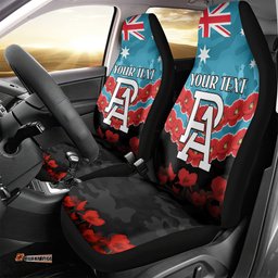 Custom Port Adelaide Power Football Car Seat Cover ANZAC Lest We Forget
