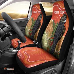 Personalised Australia Banksia And Black Cockatoo Car Seat Cover Aboriginal Art