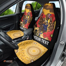 Custom Eagles Football ANZAC Car Seat Cover Gallipoli Camouflage With Poppies