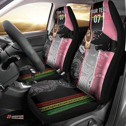 Personalised Panther Rugby NRL Premiers Car Seat Cover Panther Pride Black & Pink Aboriginal Mix Art