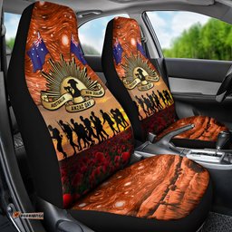 The Rising Sun Badge ANZAC Car Seat Cover Last Post Field of Poppy Starry Night Style