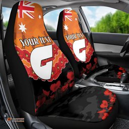 Custom Giants Football Car Seat Cover ANZAC Lest We Forget