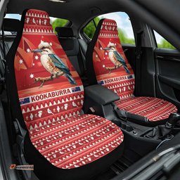 Aussie Kookaburra Car Seat Cover Merry Christmas Red Style