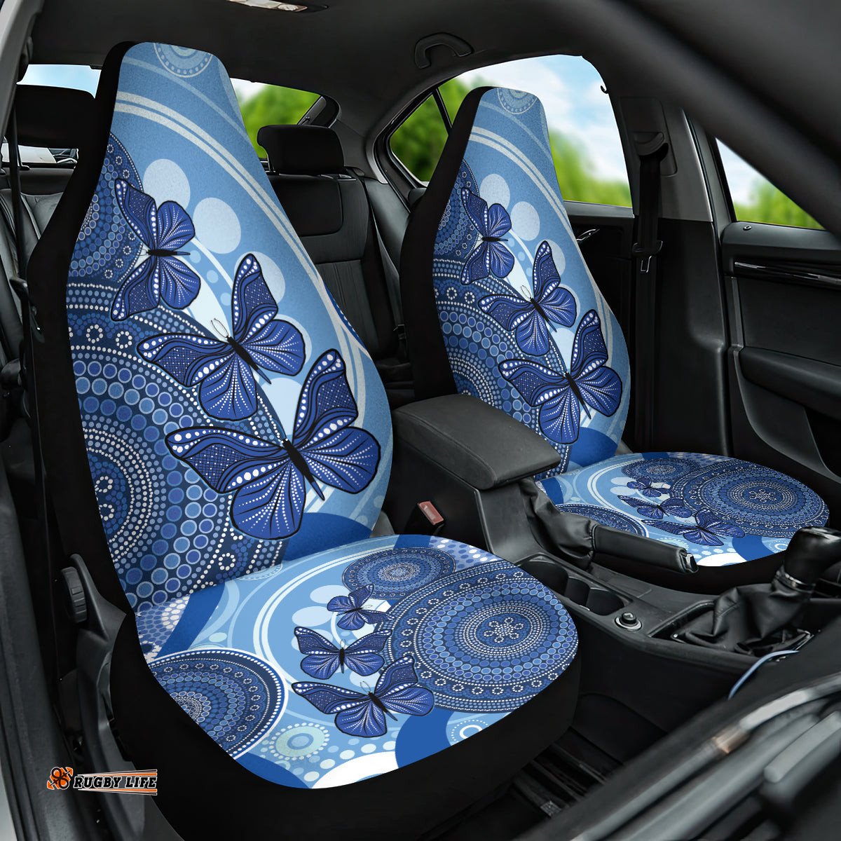 Australia Autism Awareness Car Seat Cover 4 April Indigenous Butterfly