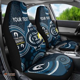 Custom AFL Carlton NAIDOC Week Car Seat Cover Keep The Fire Burning Indigenous Art