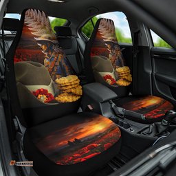Slouch Hat and Biscuits ANZAC Car Seat Cover with Soldier Silver Fern