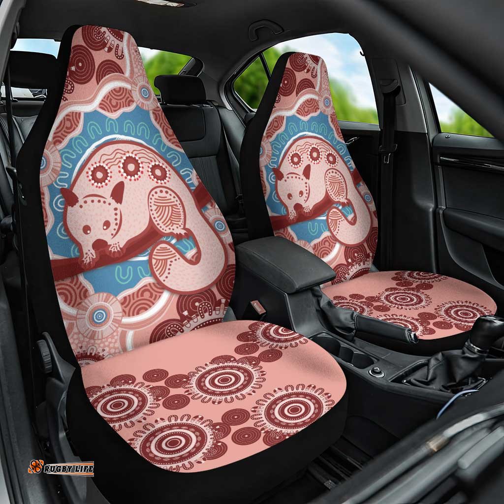 Blush Pink Australia Possum Car Seat Cover Indigenous Art