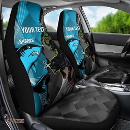Custom NRL Panthers And Sharks Rugby 2025 Car Seat Cover Go Champions Dynamic Version