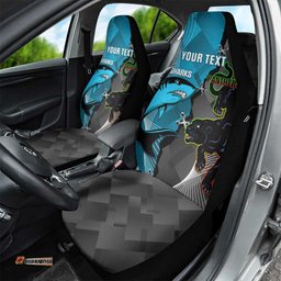 Custom NRL Panthers And Sharks Rugby 2025 Car Seat Cover Go Champions Dynamic Version