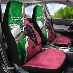Personalised Panthers And Rabbitohs Rugby Car Seat Cover 2025 Souths The Riff Together