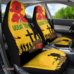 Australia Socceroos Soccer ANZAC Custom Car Seat Cover Gallipoli Soldier With Camouflage Art